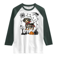 Funny Halloween Gift Raglan Shirt Trick Or Treat With My Dachshund Dracula - Wonder Print Shop