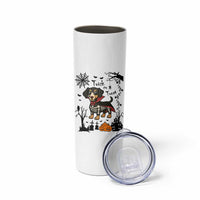 Funny Halloween Gift Skinny Tumbler Trick Or Treat With My Dachshund Dracula