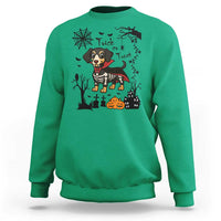 Funny Halloween Gift Sweatshirt Trick Or Treat With My Dachshund Dracula - Wonder Print Shop