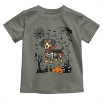 Funny Halloween Gift Toddler T Shirt Trick Or Treat With My Dachshund Dracula - Wonder Print Shop