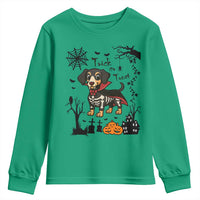 Funny Halloween Gift Youth Sweatshirt Trick Or Treat With My Dachshund Dracula - Wonder Print Shop