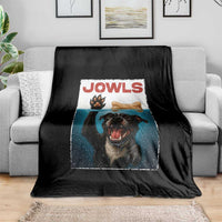 Pitbull Lover Throw Blanket Funny Jowls Horror Dog Poster - Wonder Print Shop