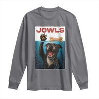 Pitbull Lover Long Sleeve Shirt Funny Jowls Horror Dog Poster - Wonder Print Shop