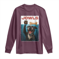 Pitbull Lover Long Sleeve Shirt Funny Jowls Horror Dog Poster - Wonder Print Shop