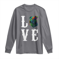 Colorful Pitbull Graphic Art For Dog Lover Long Sleeve Shirt - Wonder Print Shop