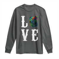 Colorful Pitbull Graphic Art For Dog Lover Long Sleeve Shirt - Wonder Print Shop