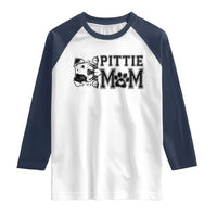 Pittie Mom Raglan Shirt Funny Gift For Pitbull Lover - Wonder Print Shop