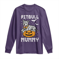 Halloween Dog Lover Long Sleeve Shirt Funny Pitbull Mummy - Wonder Print Shop
