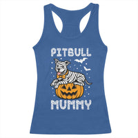 Halloween Dog Lover Racerback Tank Top Funny Pitbull Mummy - Wonder Print Shop