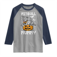 Halloween Dog Lover Raglan Shirt Funny Pitbull Mummy - Wonder Print Shop