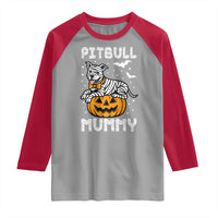 Halloween Dog Lover Raglan Shirt Funny Pitbull Mummy - Wonder Print Shop