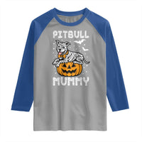 Halloween Dog Lover Raglan Shirt Funny Pitbull Mummy - Wonder Print Shop