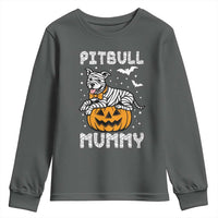 Halloween Dog Lover Youth Sweatshirt Funny Pitbull Mummy - Wonder Print Shop
