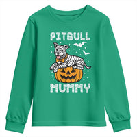 Halloween Dog Lover Youth Sweatshirt Funny Pitbull Mummy - Wonder Print Shop