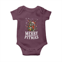 Christmas Pitbull Baby Onesie Funny Merry Pitmas Tree Hug - Wonder Print Shop