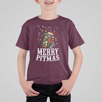 Christmas Pitbull T Shirt For Kid Funny Merry Pitmas Tree Hug - Wonder Print Shop