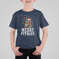 Christmas Pitbull T Shirt For Kid Funny Merry Pitmas Tree Hug - Wonder Print Shop