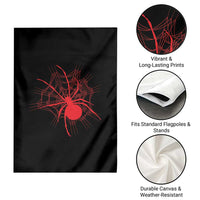 Red Black Widow Spider Garden Flag Gothic Spider Web Vintage Horror Gift