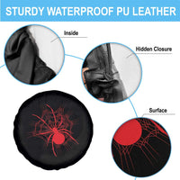 Red Black Widow Spider Spare Tire Cover Gothic Spider Web Vintage Horror Gift
