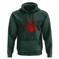 Red Black Widow Spider Hoodie Gothic Spider Web Vintage Horror Gift