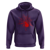 Red Black Widow Spider Hoodie Gothic Spider Web Vintage Horror Gift