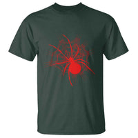Red Black Widow Spider T Shirt Gothic Spider Web Vintage Horror Gift