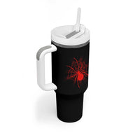 Red Black Widow Spider Tumbler With Handle Gothic Spider Web Vintage Horror Gift