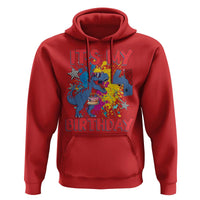 Dino Spider Its My 4th Birthday Hoodie Dinosaur Gift For Boys