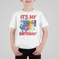Dino Spider Its My 4th Birthday T Shirt For Kid Dinosaur Gift For Boys