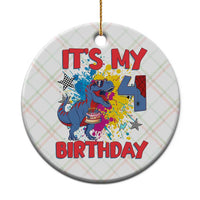 Dino Spider Its My 4th Birthday Ceramic Ornament Dinosaur Gift For Boys