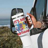 Dino Spider Its My 4th Birthday Tumbler With Handle Dinosaur Gift For Boys