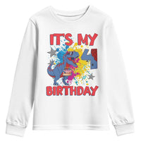 Dino Spider Its My 4th Birthday Youth Sweatshirt Dinosaur Gift For Boys