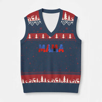 Spooky Mama Spider Web V-Neck Knit Sweater Vest Cute Halloween Mom Gift