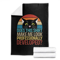 Vintage Black Cat Throw Blanket Does This Shirt Make Me Look Professionally Developed