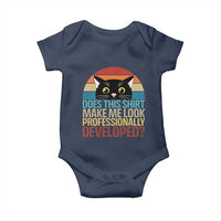 Vintage Black Cat Baby Onesie Does This Shirt Make Me Look Professionally Developed