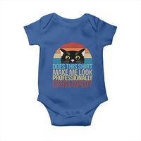 Vintage Black Cat Baby Onesie Does This Shirt Make Me Look Professionally Developed