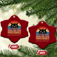 Vintage Black Cat Ceramic Ornament Does This Shirt Make Me Look Professionally Developed