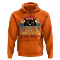 Vintage Black Cat Hoodie Does This Shirt Make Me Look Professionally Developed