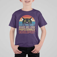Vintage Black Cat T Shirt For Kid Does This Shirt Make Me Look Professionally Developed