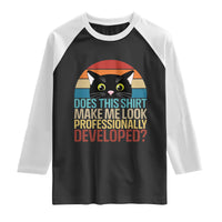 Vintage Black Cat Raglan Shirt Does This Shirt Make Me Look Professionally Developed