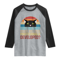 Vintage Black Cat Raglan Shirt Does This Shirt Make Me Look Professionally Developed