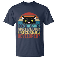 Vintage Black Cat T Shirt Does This Shirt Make Me Look Professionally Developed