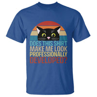 Vintage Black Cat T Shirt Does This Shirt Make Me Look Professionally Developed