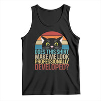 Vintage Black Cat Tank Top Does This Shirt Make Me Look Professionally Developed