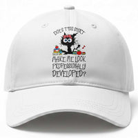 Funny Teacher Black Cat Baseball Cap Does This Shirt Make Me Look Professionally Developed