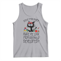 Funny Teacher Black Cat Tank Top Does This Shirt Make Me Look Professionally Developed