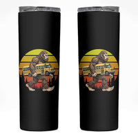 Funny Bigfoot School Bus Lover Skinny Tumbler Sasquatch Back To School Vintage Gift