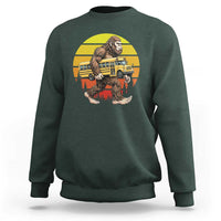 Funny Bigfoot School Bus Lover Sweatshirt Sasquatch Back To School Vintage Gift