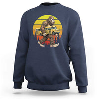 Funny Bigfoot School Bus Lover Sweatshirt Sasquatch Back To School Vintage Gift