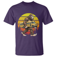 Funny Bigfoot School Bus Lover T Shirt Sasquatch Back To School Vintage Gift